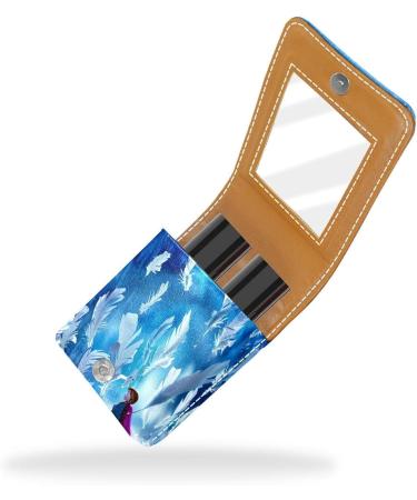 Travel Lipstick Organizer Case | Portable Makeup Bag with Mirror | Christmas Snowmen Design - Best International Shipping - Buy Online on GoSupps.com