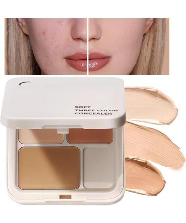 3-Color Cream Makeup Palette | Contouring and Highlighting Concealer - Long-Lasting Blemish and Redness Corrector for Skin - Buy Online on GoSupps.com