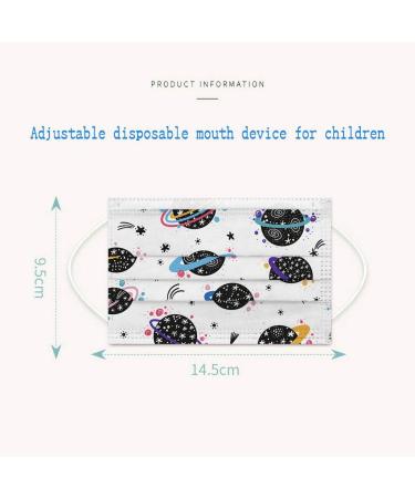 50 Pcs Kids Face Cover Disposable 3 Ply Cute Cartoon Printing Face Bandanas (#4) - Buy Online on GoSupps.com