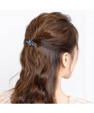 MILISTEN Mini Rhinestone Hair Claw Clips for Women Girls - 2pcs Flower Shape Non-Slip Jaw Clips - Buy Online on GoSupps.com