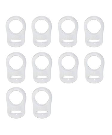 10X Silicone Button Ring Silicone Ring Pacifier Holder Clip Adapter for Baby Pacifier Dummy Chains Transparent