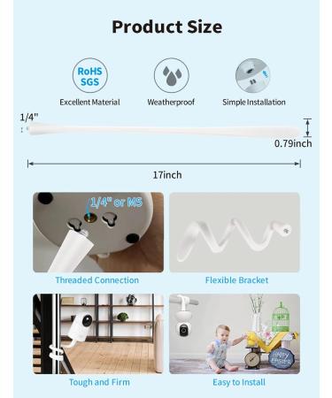 Flexible Baby Monitor Holder Stand - Tonton Baby Camera Bracket (White) | No Drilling Needed - Buy Online on GoSupps.com