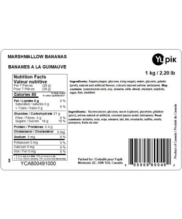 Yupik Marshmallow Bananas 1-kilogram 6 Count 6 kg - Buy Online on GoSupps.com