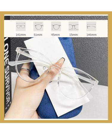 Blue Light Blocking Glasses for Men & Women - Lightweight Round Eyeglasses to Reduce Eye Strain | Clear Vision 0.0 - Buy Online on GoSupps.com
