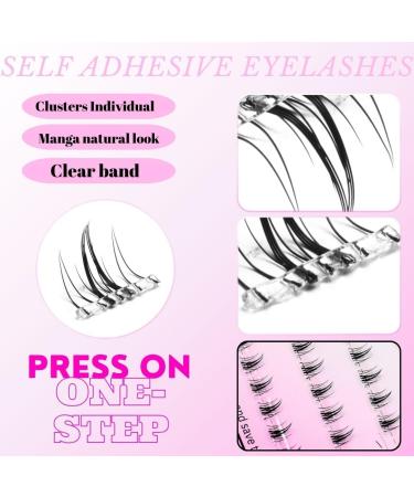 Self Adhesive Lash Clusters | Press-on Lashes 12mm | No Glue DIY Eyelash Extension Kit - Natural Look - Buy Online on GoSupps.com