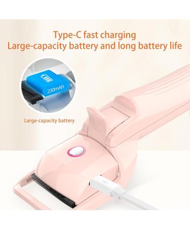 Heated Lash Curler | Portable Electric Lash Curling Tool - Eye Makeup Tool with Rapid Heat-up and Temperature Control Quick Natural Eye Lashes Curling Tool for Women Pink - Buy Online on GoSupps.com