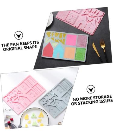 Cabilock 12 Pcs Cake Baking Tools Silicone Molds House Cookie Home Tools Christmas Cake Mold Manual Dessert - Buy Online on GoSupps.com