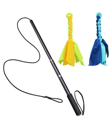YILAKO Flirt Pole Dogs Handmade Dog Toys Outdoor Funny Interactive Dog Toys Durable Indestructible Chasing Tail Teaser and Training Toy Chewing Rope for Dog Original Version