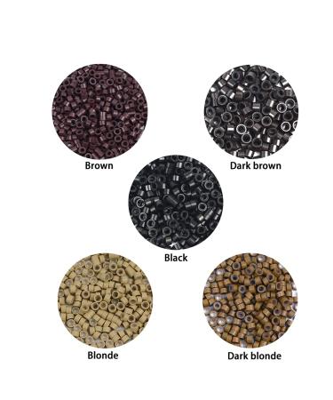 500 Pieces Dark Brown 5mm Micro Rings Silicone Beads for Hair Extensions | Premium Quality Micro Links - Buy Online on GoSupps.com