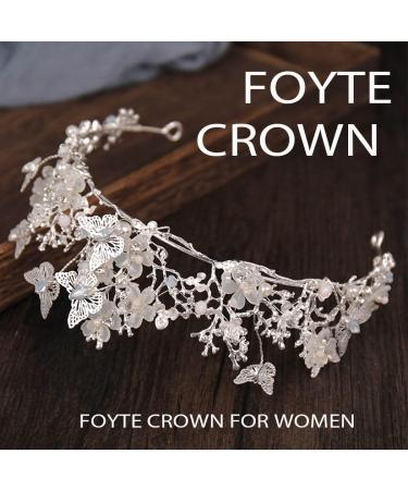 Foyte Butterfly Crown: Baroque Queen Tiara for Women & Girls - Rhinestone Bride Headpiece - Buy Online on GoSupps.com