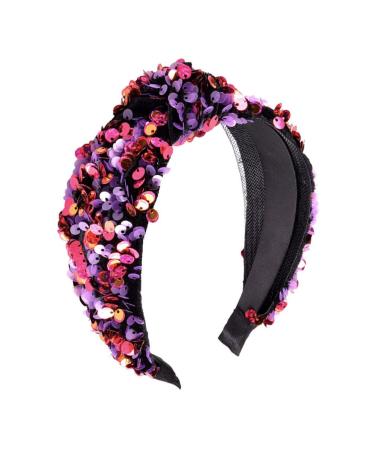1pc Turban Headband Fabric Bandanas for Women Hair Ties for Women Knot Headband Vintage Headband Hair Hoops with Cross Womens Bandana Sequined Hair Hoop Miss Fish Scales Mermaid