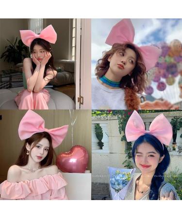 Pink Hair Bow Bowknot Headband for Women Girls Bow Christmas Hair Accessories Huge Bow Headband Bow Hair Band for Women Girls Pink Ribbon Bow Pink Hairband Bow Headbands for Women's Hair - Buy Online on GoSupps.com