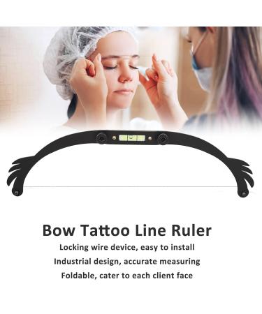 Bow Line Ruler - Foldable Eyebrow Makeup Ruler & Mapping Tool Kit for Microblading | Permanent Makeup Precision (Black - Buy Online on GoSupps.com