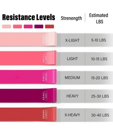 FTTYONE Set of 5 Resistance Bands - Versatile Elastic Bands for Home Gym Workouts | Different Levels & Carrying Bag Included - Buy Online on GoSupps.com