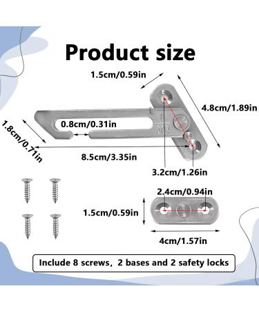 2 Pcs Stainless Steel Window Locks Safety Window Restrictors for Upvc Prevent Your Child or Pet from Falling by The Window Suitable for Home Kindergarten School Hospital Office - Buy Online on GoSupps.com