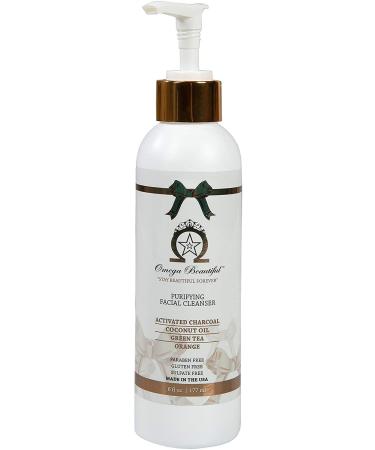 Omega Beautiful Facial Cleanser - Made with Charcoal Coconut Oil Green Tea and Orange. Suitable for all skin types