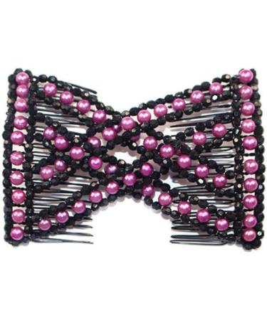Buy AMASAWA Magic Pearl Hair Comb Set - 4 Elastic Double Combs & Clips | Vintage Hair Styling Accessories (Random Colors) - International Shipping Available - Buy Online on GoSupps.com