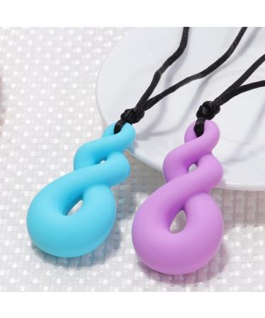 Healifty Sensory Chew Necklaces - 2 Pack Silicone Chewy Necklace Toys for Kids - Teething & Sensory Assorted Color - Buy Online on GoSupps.com