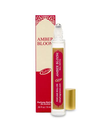 Amber Bloom Roll On Perfume for Women and Men | Alcohol Free & Essential Oil Based Perfumes for Moisturized Skin | Long Lasting & Vegan Fragrance by Zoha | Made in USA (9 ml/.30 Oz) 9ml/0.30fl Oz