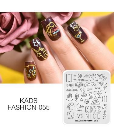KADS Nail Art Stamping plate Nail Template Nail Art Design Tool Nail DIY Design Image Plate (FA055) - Buy Online on GoSupps.com