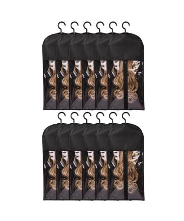PEKKA For Multiple Wigs Holder Wig Bags Storage with Hanger Hair Extension Storage Wig Storage 12piece