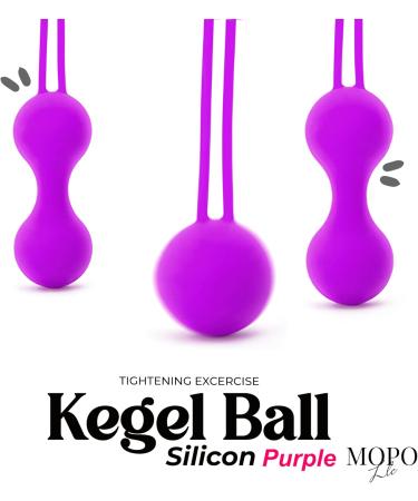 MOPO LLC Kegel Weighted Exercise Balls - Strengthen Pelvic Floor & Bladder Control - Set of 3 for All Levels - Purple - International Shipping Available - Buy Online on GoSupps.com