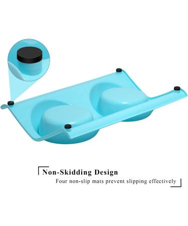 UPSKY Double Dog Cat Bowls - Premium Stainless Steel No-Spill Resin Feeder for Cats & Small Dogs (Sky Blue) - Buy Online on GoSupps.com