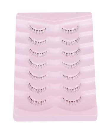 Focipeysa Bottom False Eyelashes Lower Lashes Natural Look Under Strips Lashes Wispy Bottom Eyelashes 7 Pairs Bottom wispy 7.1mm
