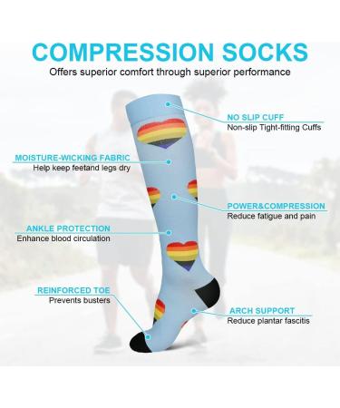 ACWOO Compression Socks 6 Pairs for Women & Men - Colorful Long Tube Non-Slip Flight Running Sports Socks - S-M Multi-color - Buy Online on GoSupps.com