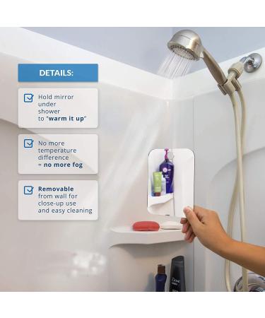 Fogless Shower Mirror - Anti-Fog Shaving & Makeup Mirror, Portable & Unbreakable - Ideal for Travel, Camping, Gym. Includes 1 Adhesive Hook - Buy Online on GoSupps.com