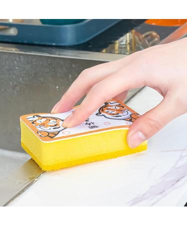 Unizhouxi 4Pcs/Set Dishwashing Sponge Wear-resistant Thickened Design Useful Delicate Design Cleaning Sponge Multicolor - Buy Online on GoSupps.com
