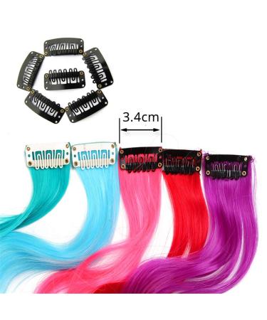 18 Inch Curly Hair Clip-in Extensions - Colorful Pink & Blue Synthetic Wig for Women - Buy Online on GoSupps.com