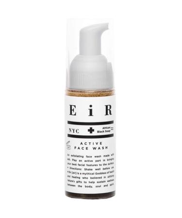 EiR NYC | African Black Soap Active Face Wash | Gentle Exfoliating Scrub Foaming Facial Cleanser | All Skin Types | Acne Treatment Dark Spots Blemish Prone Skin | Men and Women - 2 oz