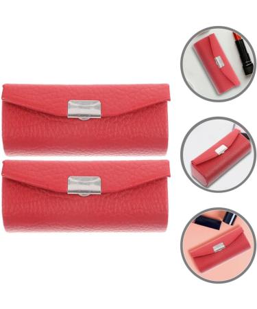 LALAFINA Floral Lipstick Case with Mirror - 2 Pcs Portable Leather Holder for Purse | Stylish Jewelry Storage - Buy Online on GoSupps.com