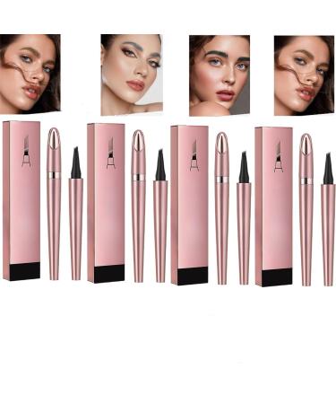 2024 New Magic Eyebrow Pencil - 4 Fork Tip 3D Waterproof Microblading Eyebrow Pencil Contouring Pen Magic Eyebrow Pencil Long-Lasting Natural Fine Stroke Eyebrow Pencil (4 Colors)