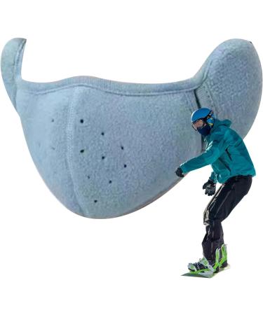 Anulely Windproof Face Cover - Breathable Cold-Safe Ski Mask for Men & Women | Warm Outdoor Face Cover for Cold Weather Skiing & Running - Light Blue - Buy Online on GoSupps.com