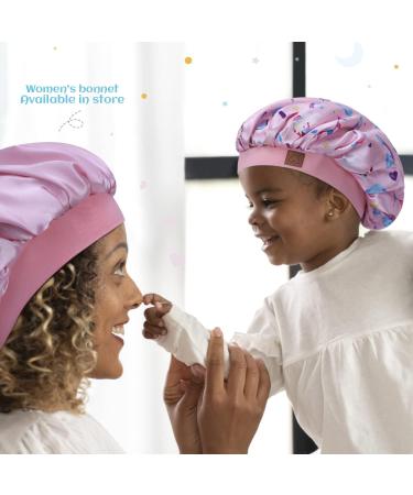 Adjustable Satin Bonnet Sleep Cap for Kids | Silk Hair Cap for Curly Hair | Baby/Toddler Hair Bonnet | 1-8 Years | Unicorn Design - Buy Online on GoSupps.com