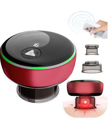 Dyroe cupping electrically infrared intelligent cupping 16 gears 3 modes smart grobper cupping massager with remote control smart cupper guasha pain relief body detoxification red