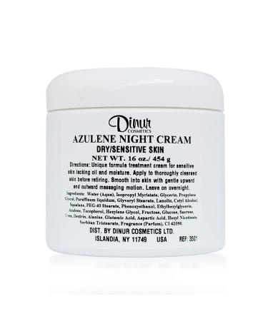 Azulene Night Cream for Dry/Sensitive Skin Good for Hydration Intensive Care Tightens Skin 16 oz./ 454 g