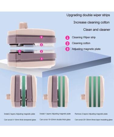 Adjustable Magnetic Glass Cleaner Brush Tool for High-Rise Double-Layer Hollow Washing Windows - Fits 5-30mm Thickness - Buy Online on GoSupps.com