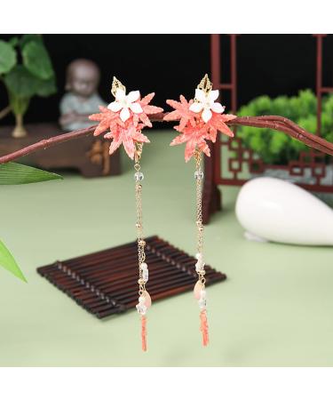 Autumn Leaf Hair Clips & Accessories | Elegant Chinese Tassel Headdress for Women - Buy Online on GoSupps.com