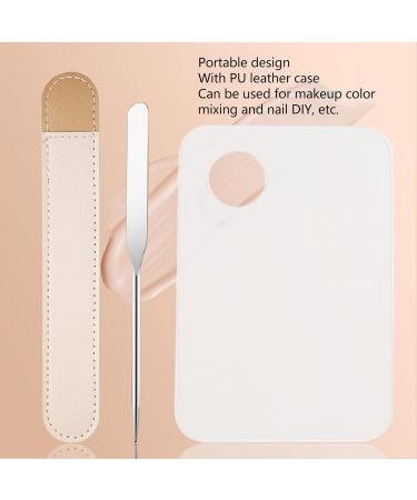  Julyue Acrylic Cosmetic Palette with Spatula Thumb Hole Nail Art Mixing Palette Transparent Drawing Mixing Palette Cosmetic Makeup Palette for Liquid Foundation - Buy Online on GoSupps.com