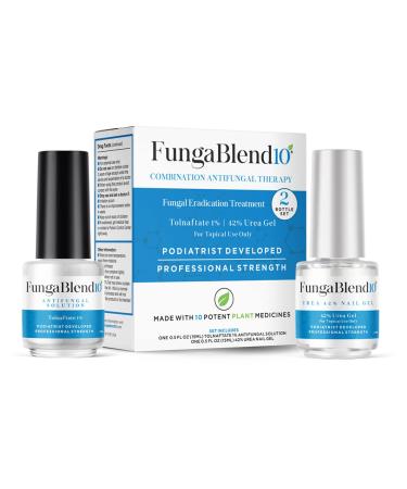 FungaBlend 10 - Fast Fungus Nail Treatment -Tolnaftate and Urea 42 Combination Antifungal Nail Gel - Foot Fungus Treatment Solution for Toe and Finger Nail Repair  Athletes Foot  Jock Itch  Ringworm