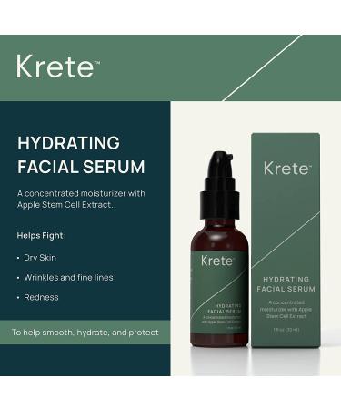 KRETE Hydrating Facial Serum for Men - Moisturize Smooth Hydrate & Protect Your Skin In 30-Seconds Oil-Free All Skin Types with Apple Stem Cell Extract & Hyaluronic Acid - 1 Fl Oz (Pack of 6) - Buy Online on GoSupps.com