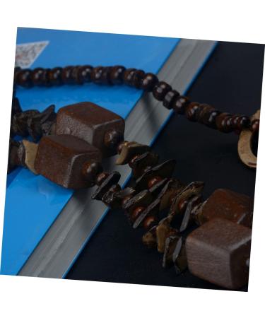COOLHIYA Hawaiian Necklace Beaded Coir Necklace Necklaces A Necklace Vintage Decor Beaded Necklace Bride Wooden Beads Africa Coffee 110CM - Buy Online on GoSupps.com
