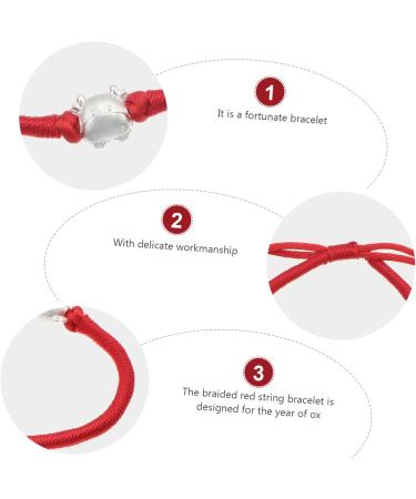 PRETYZOOM 2pcs Year of The Ox Bracelet Fengshui Bracelets Rope Bracelet 2020 New Year Wrist Jewelry 2020 New Year Jewelry Gift Handmade Jewelry Silver Red Rope Bracelet China Three 21x1.3cmx2pcs As Shownx2pcs - Buy Online on GoSupps.com