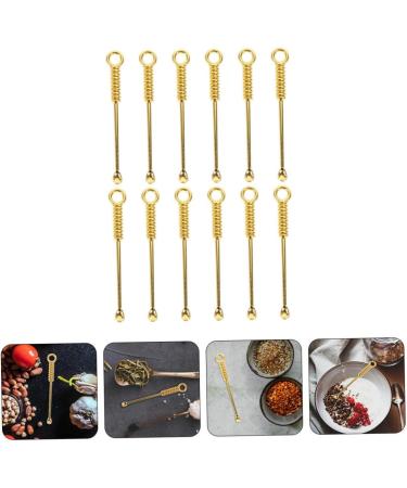 48 pcs Micro Home Power Hanging Teaspoons Scoop Mini Cleaner Screw Exquisite Vintage Keychain Tiny Metal Salt Steel Scoops Teaspoon Practical Delicate Gold Scooper Tableware Spoons (Color : Golden  - Buy Online on GoSupps.com