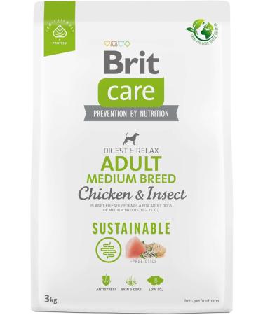 BRIT Care Dog Sustainable Adult Medium Breed Chicken & Insect Nourriture s che pour Chien 3 kg - Buy Online on GoSupps.com