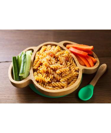 BABI Toddler Large Dog Plate - Natural Bamboo with Silicone Suction Ring (Blue) - Buy Online on GoSupps.com