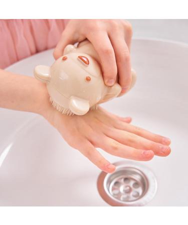 Bear Finger Nail Brush | Cute Bear Hand Fingernail Brush Cleaner | Easy To Grip Bear Finger Nail Brush With Soft Bristles Gently Cleans Kid's Nails Beige - Buy Online on GoSupps.com